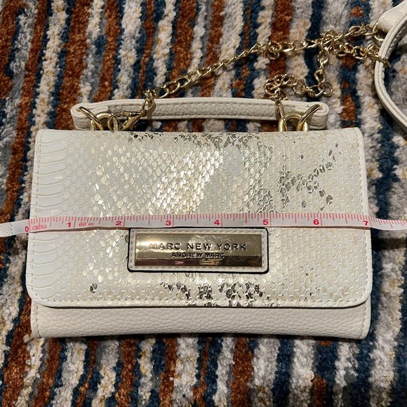 Marc New York Andrew Marc Snake Print White and Gold Crossbody - Picture 9 of 9
